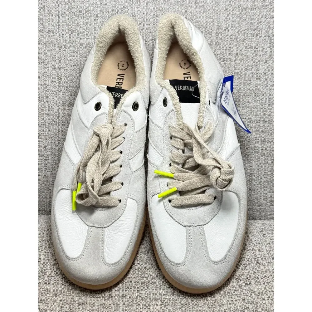 NWT Verbenas Soro Savage Men's White and Tan Sneakers size EU 44 US 11